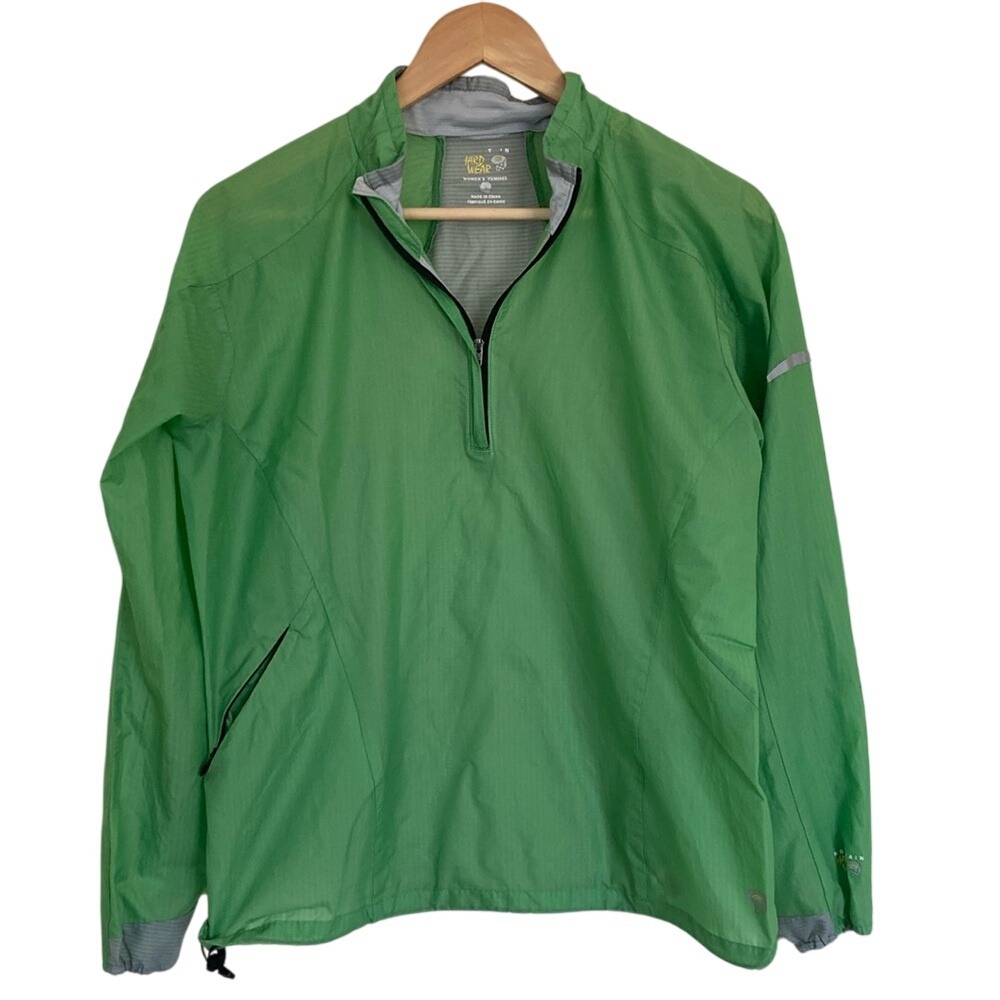 Mountain Hardware Womens Pullover 1/4 Zip Lightweight Shell Size M Green Grey